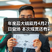 年度最大蛾眉月4月21日登场 本次观赏还有彩蛋