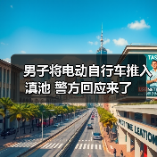 男子将电动自行车推入滇池 警方回应来了