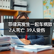 菲律宾发生一起车祸致2人死亡 39人受伤