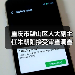 重庆市璧山区人大副主任朱朝阳接受审查调查