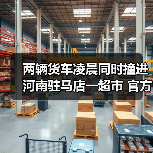 两辆货车凌晨同时撞进河南驻马店一超市 官方通报