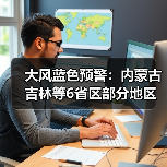 大风蓝色预警：内蒙古吉林等6省区部分地区阵风可达8至9级（图4）