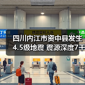四川内江市资中县发生4.5级地震 震源深度7千米