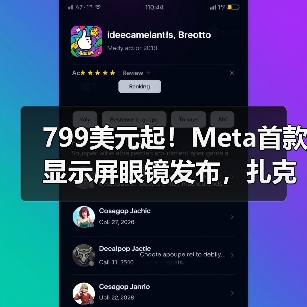799美元起！Meta首款显示屏眼镜发布，扎克伯格